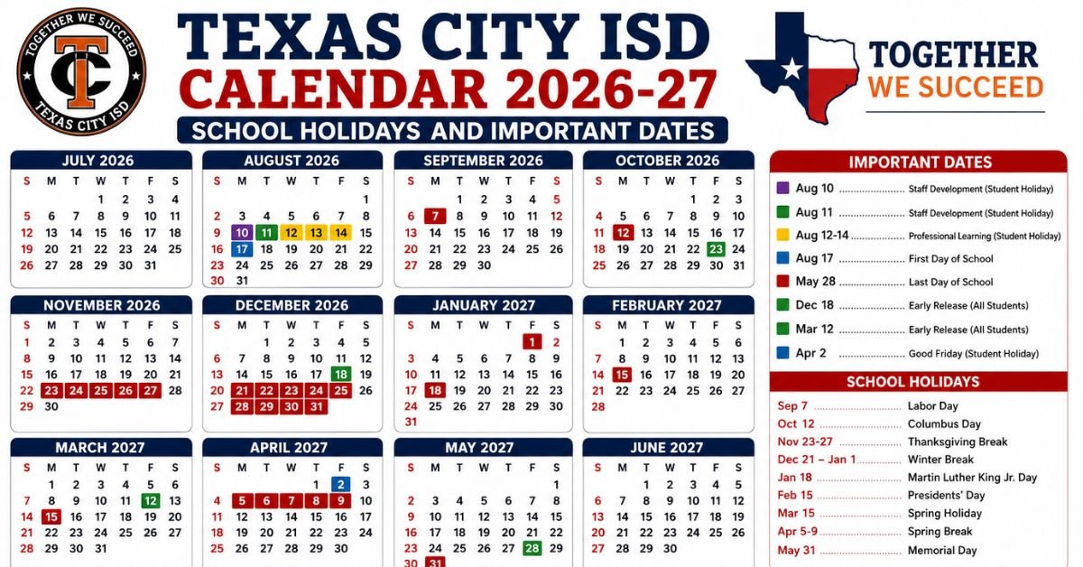 Texas City Schools Calendar 2026